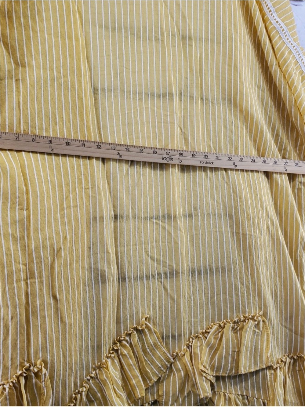 Chelsea & Violet Mustard Yellow Striped Ruffle Kimono - Picture 5 of 6